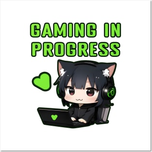 Gamer Neko - Gaming in Progress Posters and Art